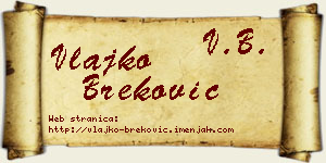 Vlajko Breković vizit kartica